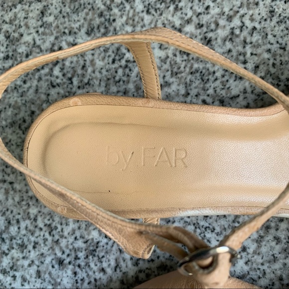 By Far Ines Ostrich Leather Sandals Size 6 - Picture 7 of 11